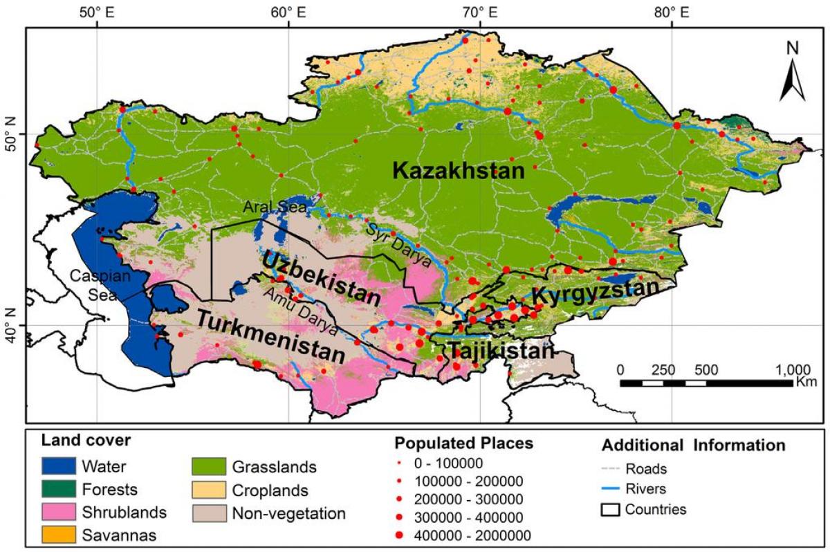 kartes Kazahstānas klimata
