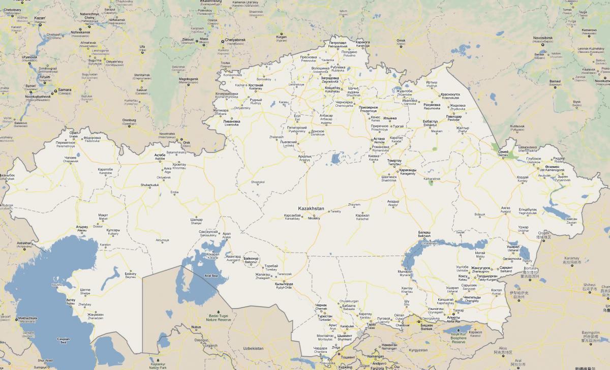 kartes Kazahstānas ceļu