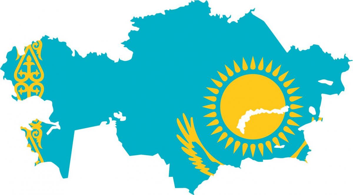 kartes Kazahstānas karoga