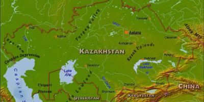 Kartes Kazahstānas fizisko